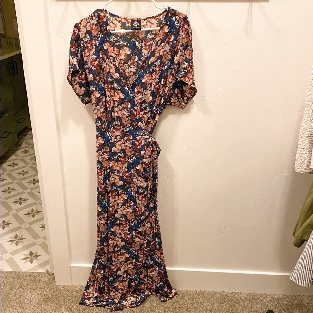 Bobeau Floral Maxi Wrap Dress